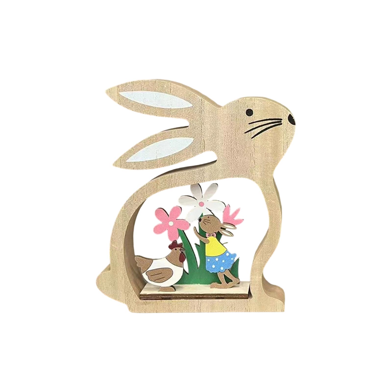 

Easter Bunny Ornament Wooden Decoration One Size