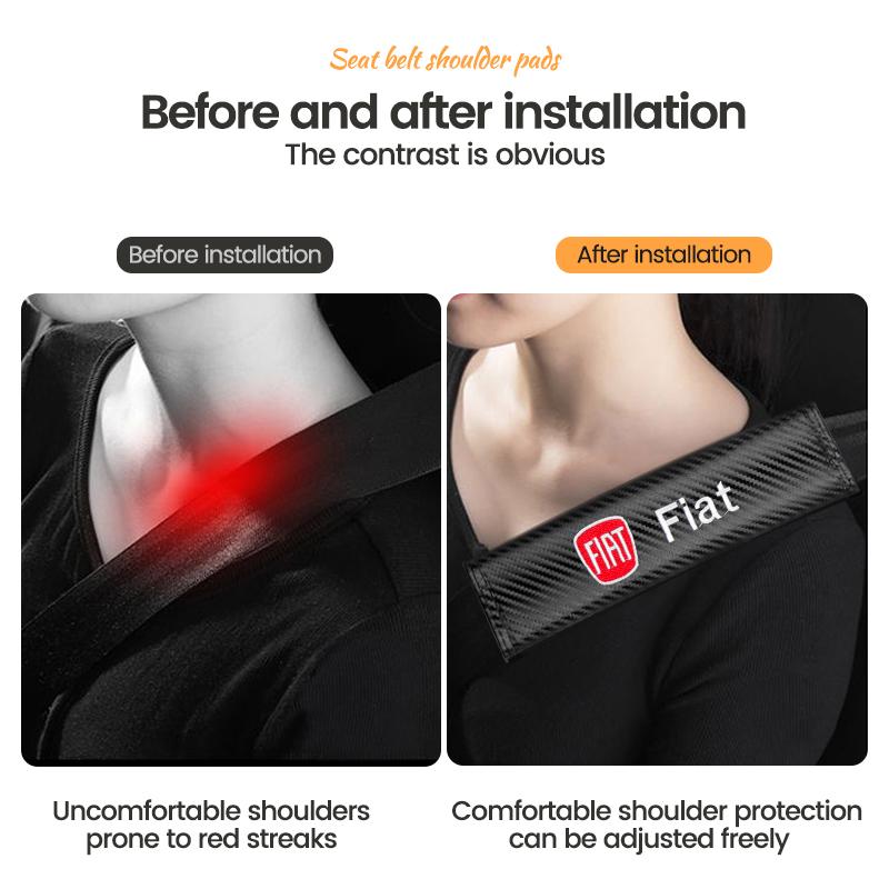 2PCS High Quality Car Seat Belt JXRXJ Protection Shoulder Pad Cover For Fiat Abarth 500 Abarth 124 Abarth 595 500c Car Accessories