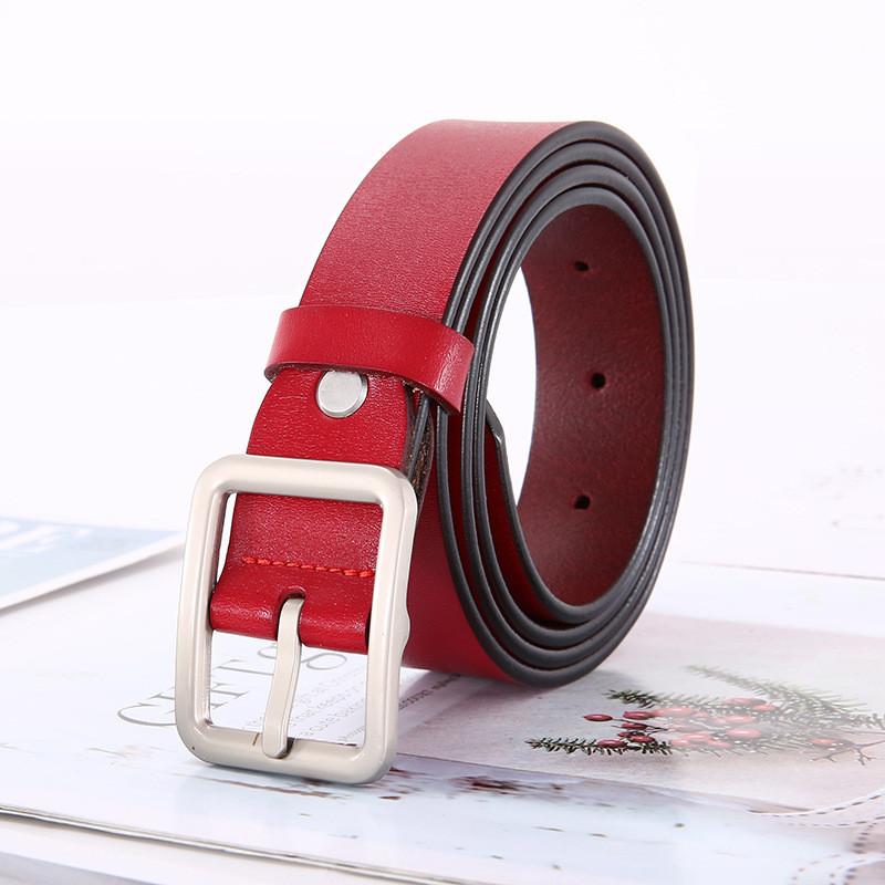 Genuine Leather Belt For Women Men Casual Fashion With Square Alloy Buckle For Outdoor Wear