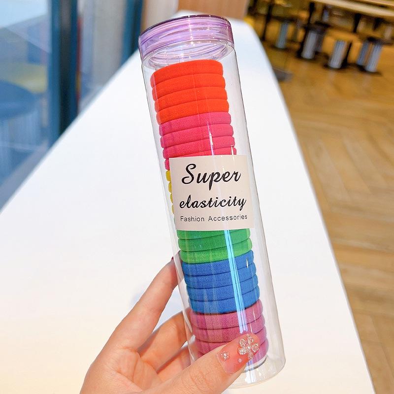 24 Non-Damaging Elastic Hair Ties In Sweet Candy Colors - High Ponytail Bands and Hair Accessories