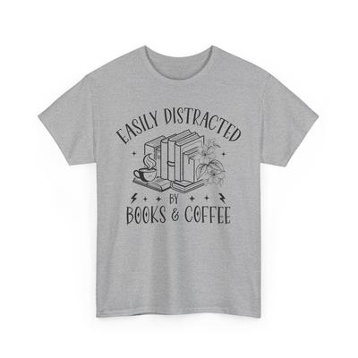 Book T-Shirt | Booktrovert T-Shirt | Easily Distracted by Books Coffee