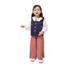 LUSON Girls' Plaid Wide-Leg Casual Pants