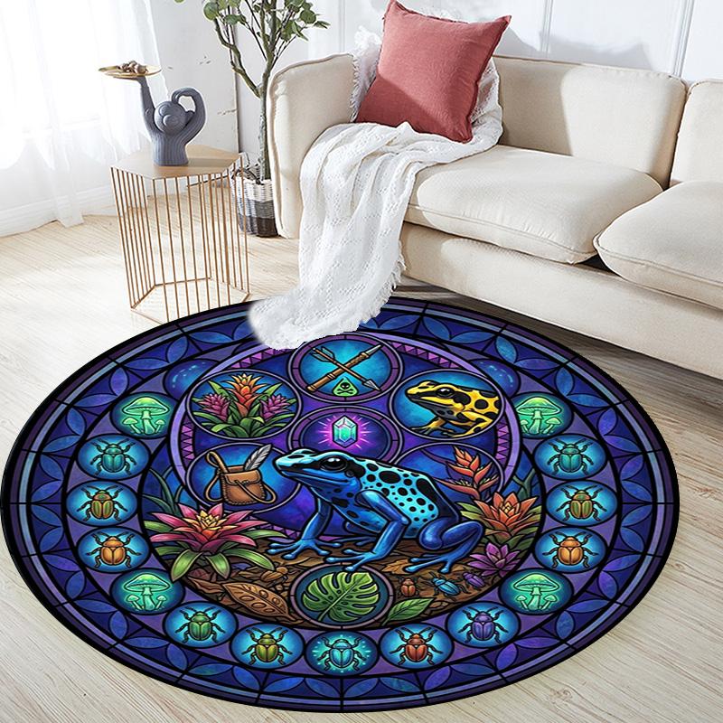 Ocean Glass Round Area Rug Under Office Chairs Bedroom Living Room Home Decor