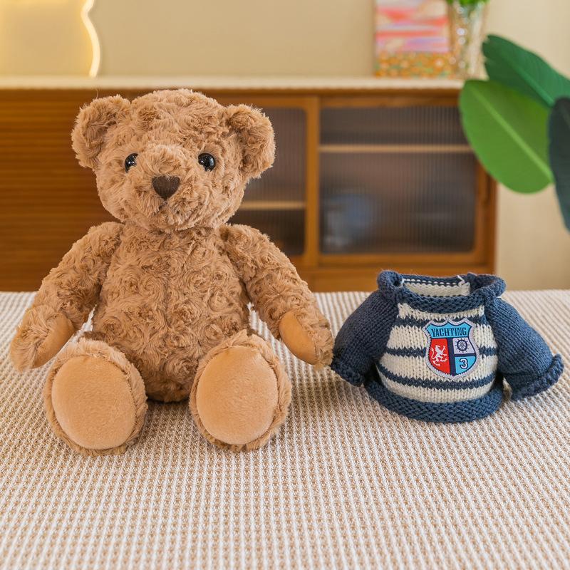 Teddy Bear Plush Toys Wearing Sweater Doll Cute Bear Grabbing Machine Doll Children's Birthday Gift Doll