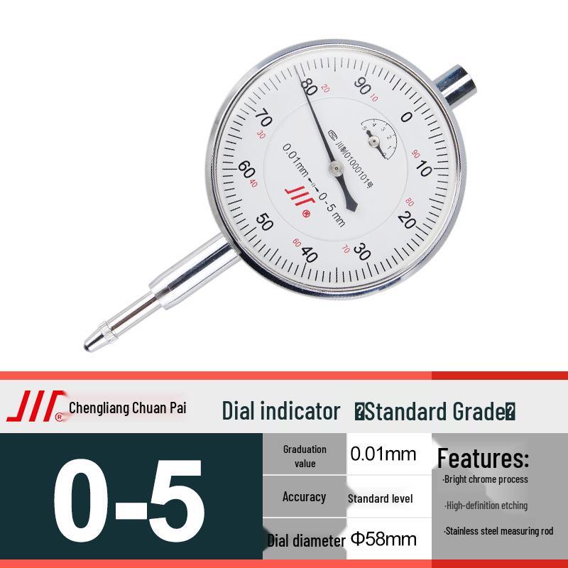 Chuanpai Precision Shockproof Dial Indicator, 0-3-50mm Range Standard Model