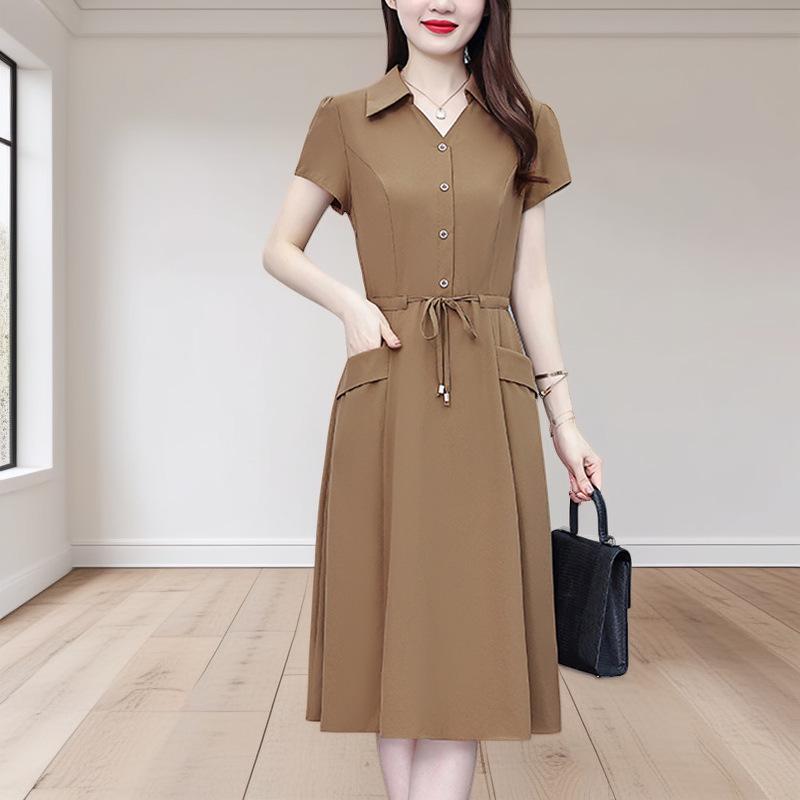 Damen Holzspecht Mittellanges Strickkleid - Herbst/Winter 2025 Mode.