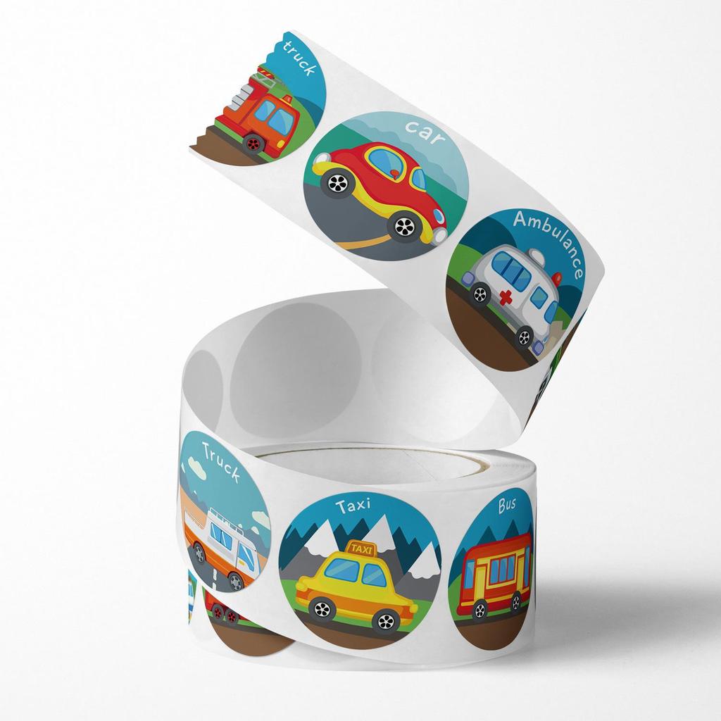 Children's Cartoon Excavator and Loader Stickers for Cars