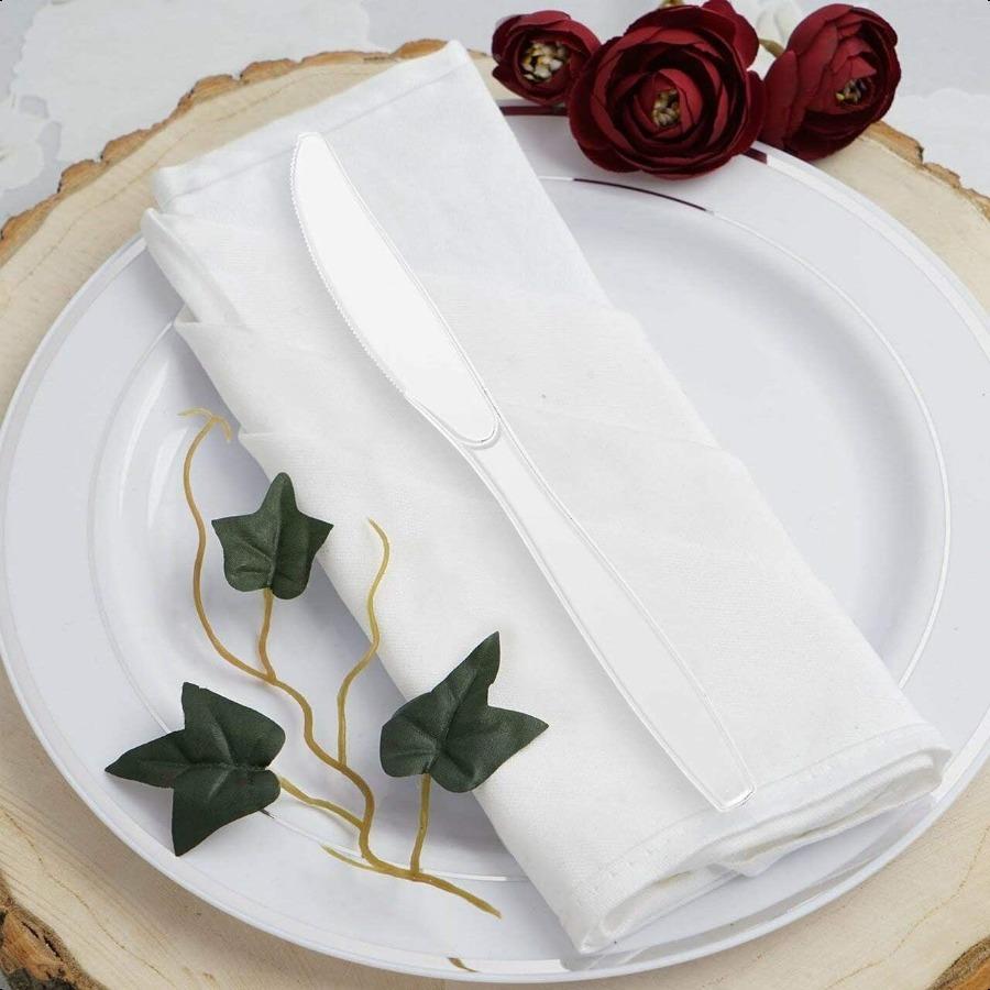 

Белые одноразовые пластиковые ножи 7,5 Упаковка 100 штук Не содержат БФА Перерабатываемые и прочные Решение для кейтеринга Идеально подходят для вечеринок, кейтеринга United States