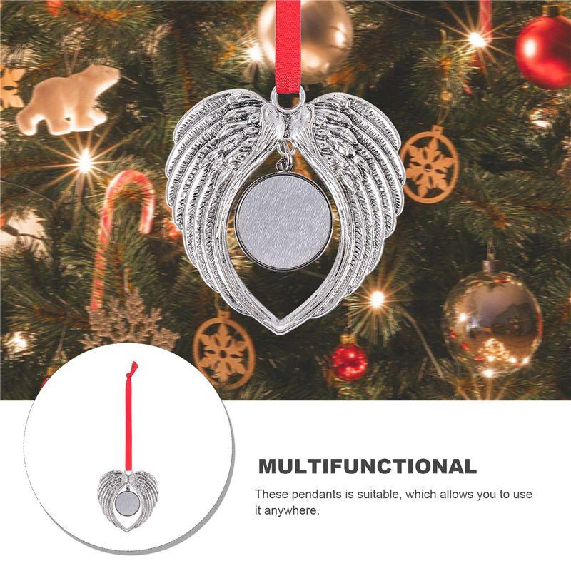 Aug. Angel Wing Shape Blank Hot Transfer Printing Sublimation Ornament Decoration For Christmas Tree Decor Xmas Party