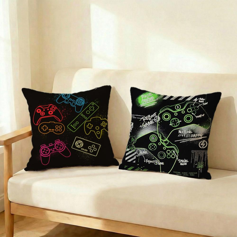 Pattern Colorful Graffiti Game Gamepad Cushion Cover Decorative Cushions Covers Cover Sofa 50X50 Pillow 4 Piece 45X45 40X40