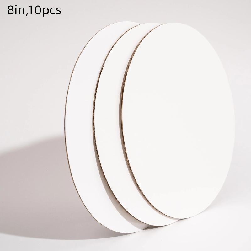 10 Stück Kuchenplatten mit weißen goldenen Kuchenringen, Pappe mit 6/8/10/12 Zoll Kuchenbasis, geeignet zum Backen von Kuchen