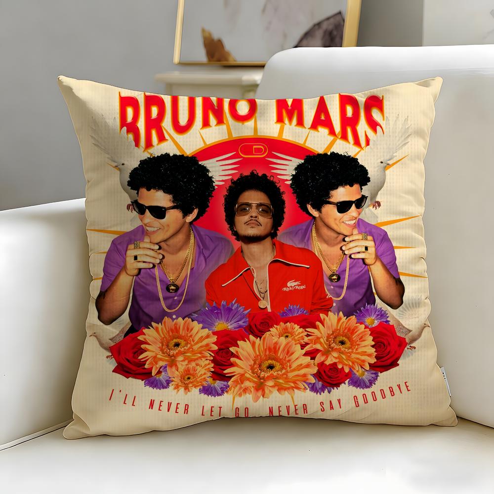 Popular Singer Bruno Mars Cushion Cover Soft & Easy-Wash Pillow Case – Versatile for Couch, Bed, Travel and Office