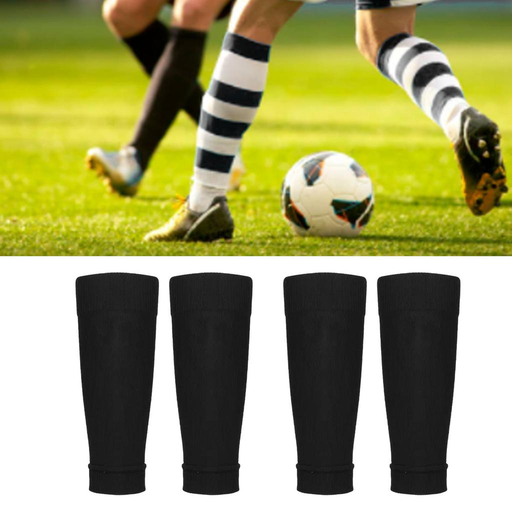 2 Pairs Shin Guard Sleeves Shin Pad Socks Nylon Size 38‑47 Sports Accessory for Soccer Football