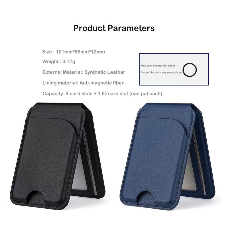 Magnetic Wallet Card Holder For IPhone 16 Pro Max/15Pro/14Pro/13/12 Series Compatible With Magsafe Contains 5 Card Slots Design