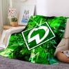 Fußballverein Diamant Logo Zerbrochene Grüne Textur Druck Flanelldecke Fußball Grafik Weiche Kuscheldecke Sportfan Schlafzimmer Dekor