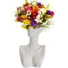 Ceramic Face Vase Human Body Female Form Bust Flower Vase for Table Shelf Living Room Office Bedroom Decor