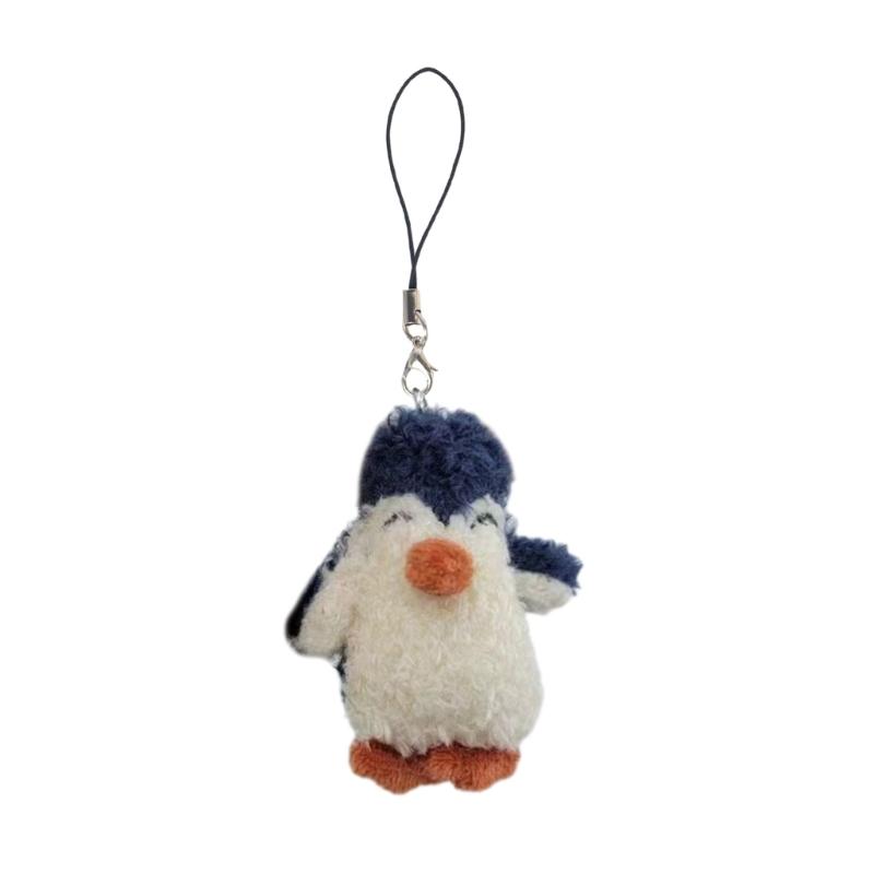 

Delicate Penguins Phone Charm Handmade Penguins Phone Strap Plush Material Soft Penguins Phone Jewelry for Keyrings Purses 1 синий