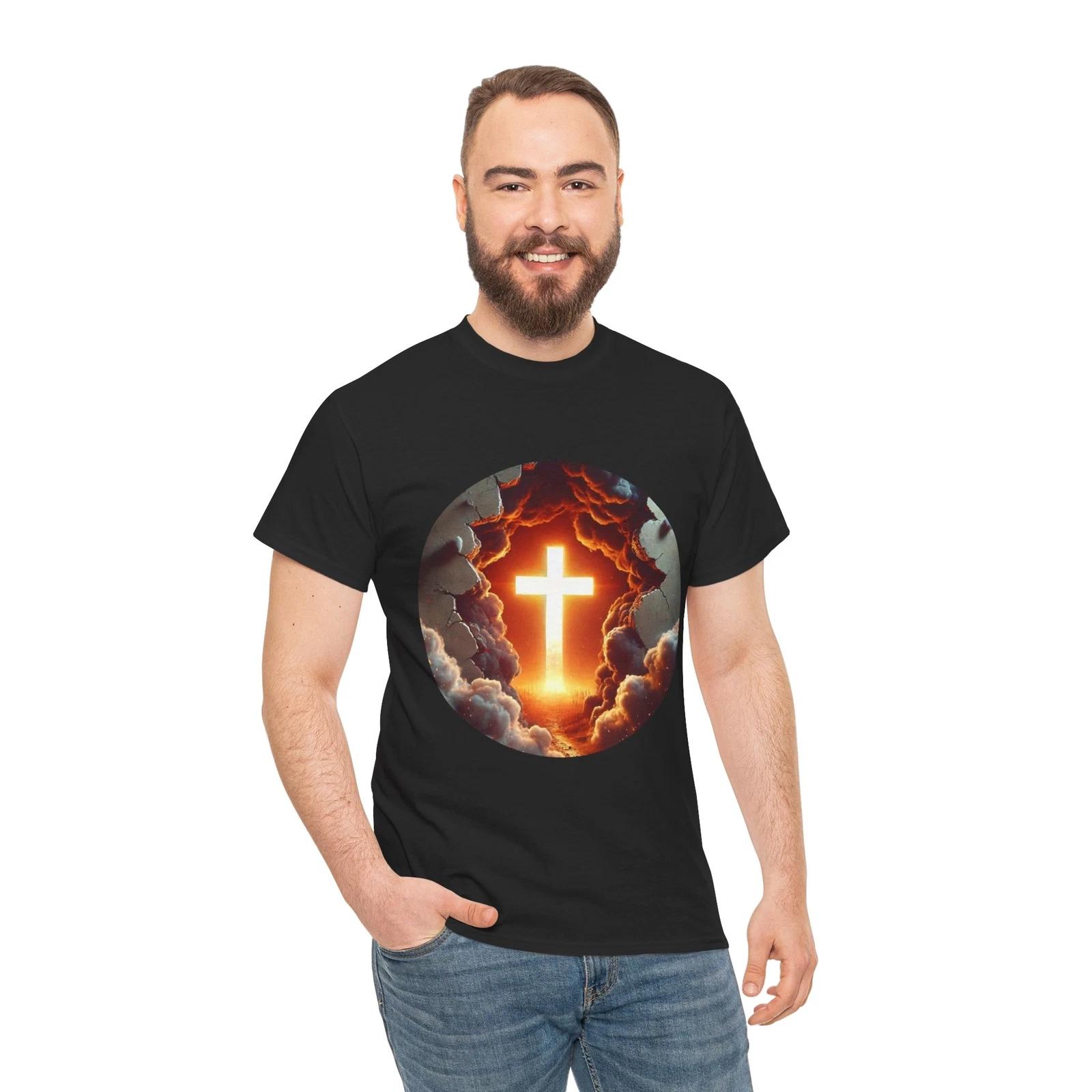 Religious Art the Cross Jesus Christ Faith T-Shirt Bible Religion Resurrection L