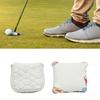 Golf Headcover Magnetic Closure Waterproofs Leather Texture Square Mallet Putters Magnetic Heel Shaft Golf Putter Cover