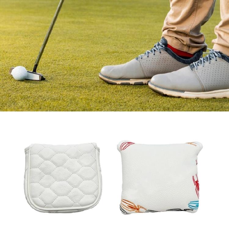 Golf Headcover Magnetic Closure Waterproofs Leather Texture Square Mallet Putters Magnetic Heel Shaft Golf Putter Cover