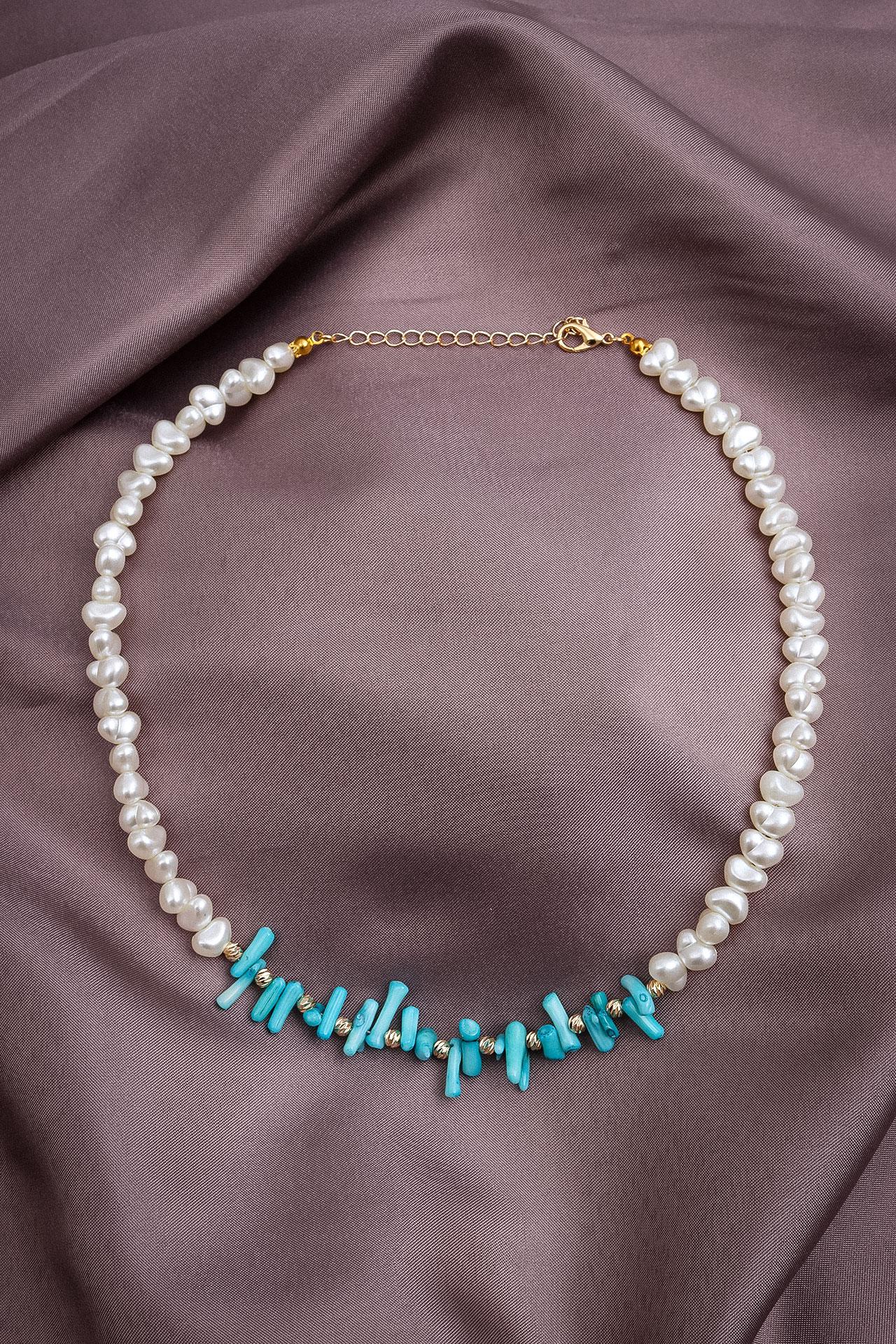 

Жемчужное ожерелье из синего натурального камня