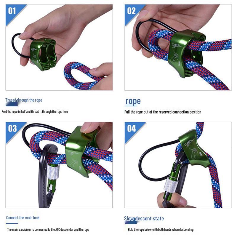 Alnas ATC Descender: Climbing Rappel Belay & Escape Device
