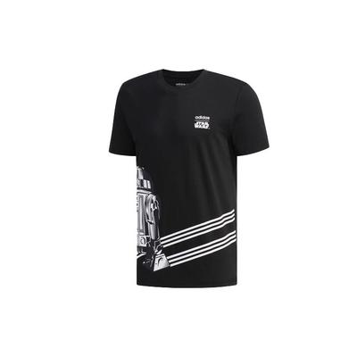 Round Neck Logo Short Sleeve T-Shirt Men Tops Black DW8168