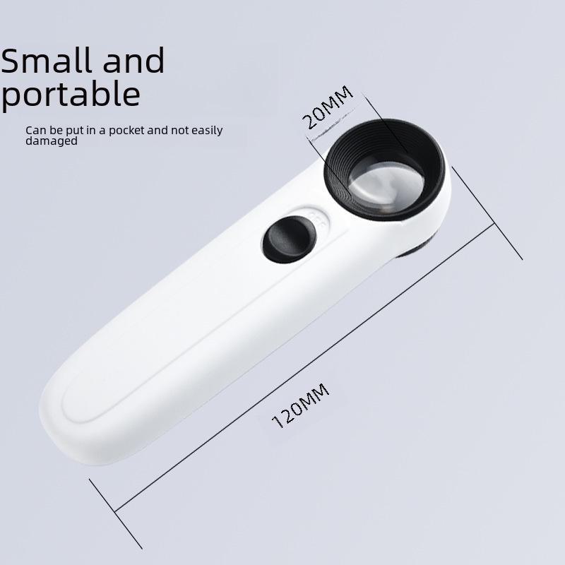 40x 6B-1B LED-forstørrelsesglass for identifisering av antikke smykker - dobbel linse