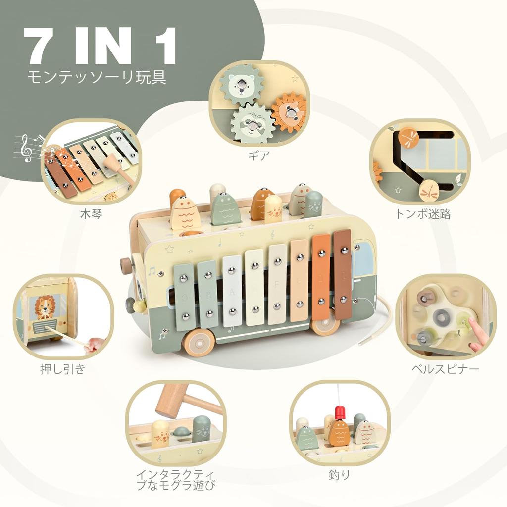 Vanplay Montessori Educational Toy for Boys and Girls Ages and Birthday Hammer Finger Montessori Teaching Early Finger Baby Preschool Entry Gift 1, 2,