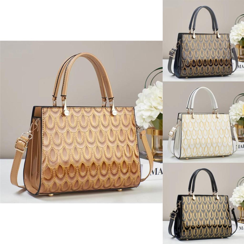 Stylish Medium Sized Bucket Bag For Women With Color Block Design In Black Blue Beige