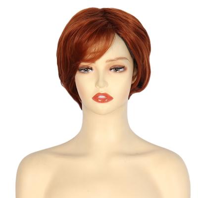 Short Women Wig Blond Red Synthetic Wig Daily Party Cosplay Natural Curly Fluffy Hair Heat Resistant Fiber