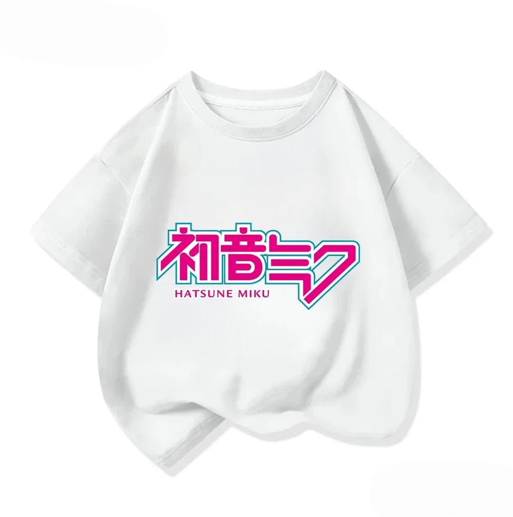 All Match Kids Short Sleeve T Shirt Pastel Anime Style Hatsune Miku Character Print Casual Wear 3 14 Years
