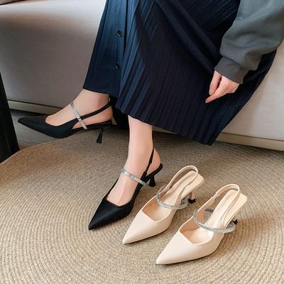 Mode High Heels Schuhe Für Frauen Sommer Neu Spitzschuh Stiletto Schwarz Sexy Damen Sandalen Strass Pailletten Elegant Party Pumps