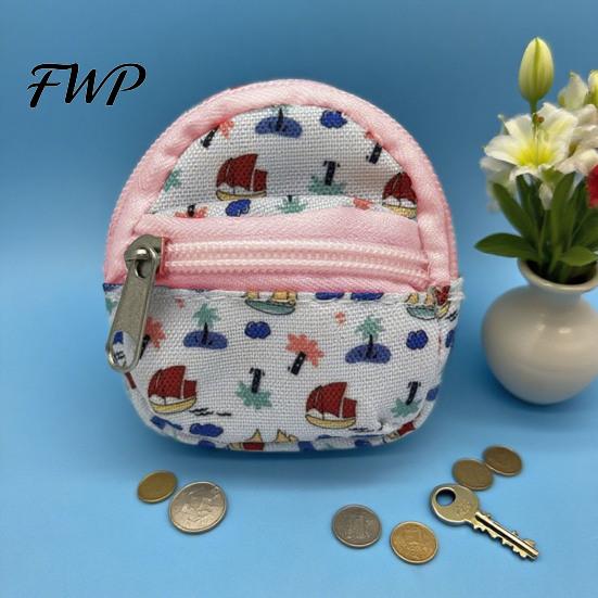 Oxford Cloth Key Bag Mini Backpack Coin Purse, Scratch Resistant Zippered Compartment Small Zipper Pouch Keychain Bag, Waterproof Earphone Case