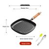 ZISIZ Cast Iron Striped Steak Frying Pan