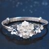 Elegantes florales Armband aus Sterlingsilber, verstellbar, modischer Vintage-Stil, geeignet für den täglichen Gebrauch und Partys