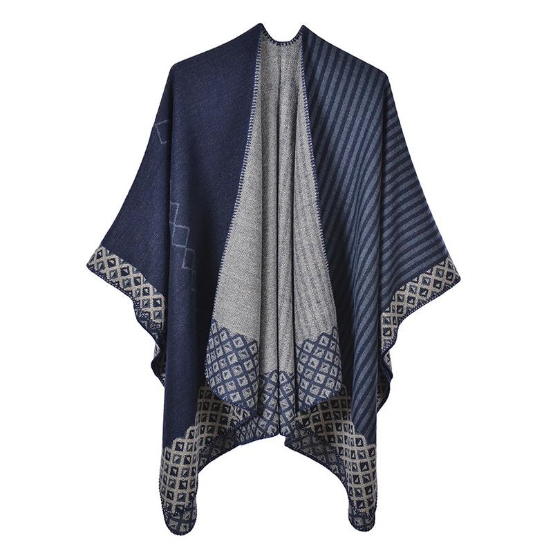 Design Imitation Cashmere Women Scarf Winter Poncho Blanket Thick Wrap Shawls Capa Para Mujer Pashmina Chales Echarpe Hiver Luxe