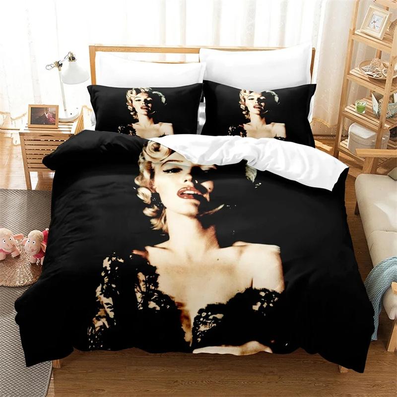 

3D Marilyn Monroe All Season Duvet Cover Постельное белье Комплекты одеял Мягкие пододеяльники и наволочки Single/Double/Queen/King 175x220cm 3pcs