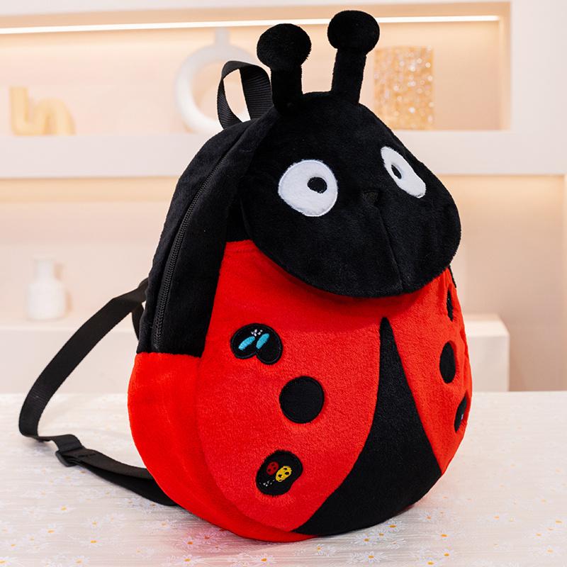 Borsa Coccinella 40cm Zainetto Animale Cartone Animato Coccinella Morbidi Peluche Giocattoli Zaini Bomboniere Celebrazione Data di Nascita Bambini Regali Ragazzi Ragazze