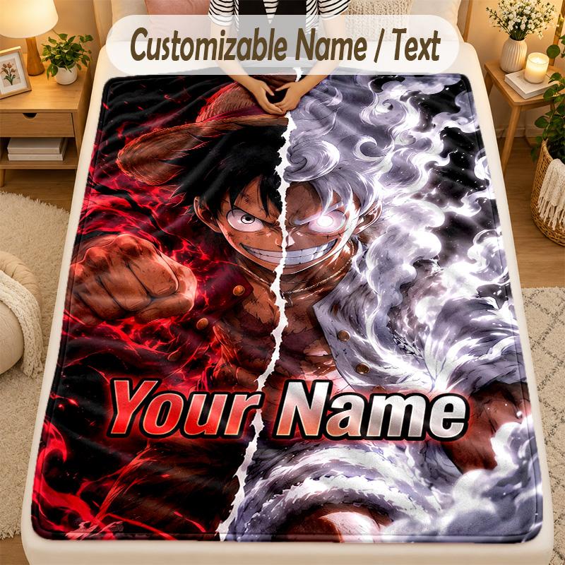 Flannel BlanketOne Piece Custom Name Text Personalized Soft Warm Throw Blanket Home Decor Gift