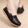 Womens Floral Hollow Leather Shoes Retro Elegant Slip On Flat Shoes Breathable Shallow Shoes Elegant Office Ladies Footwear