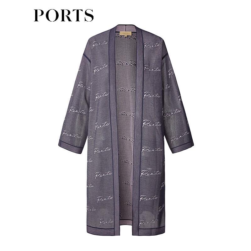 PORTS Women's Logo Jacquard Knit Long Cardigan