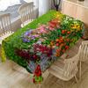 1pc Vibrant Floral Print Rectangular Tablecloth - Lush Garden Design with Multicolor Flowers, Durable Polyester Fabric for Indoor/Outdoor Dining, Than