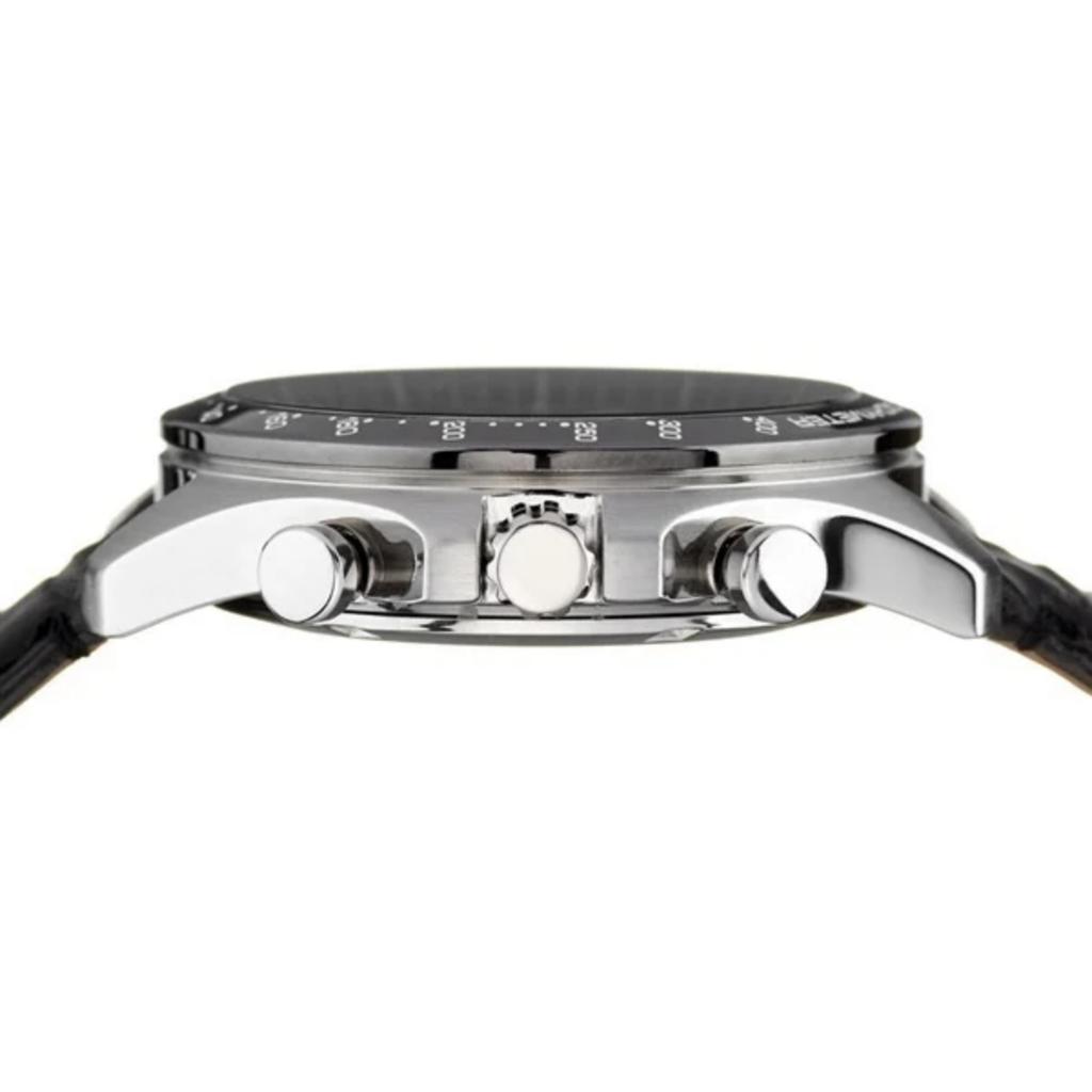Seiko Watch SBTR021 Quartz Chronograph Watch Horizontal Black Men's (Three Lines)