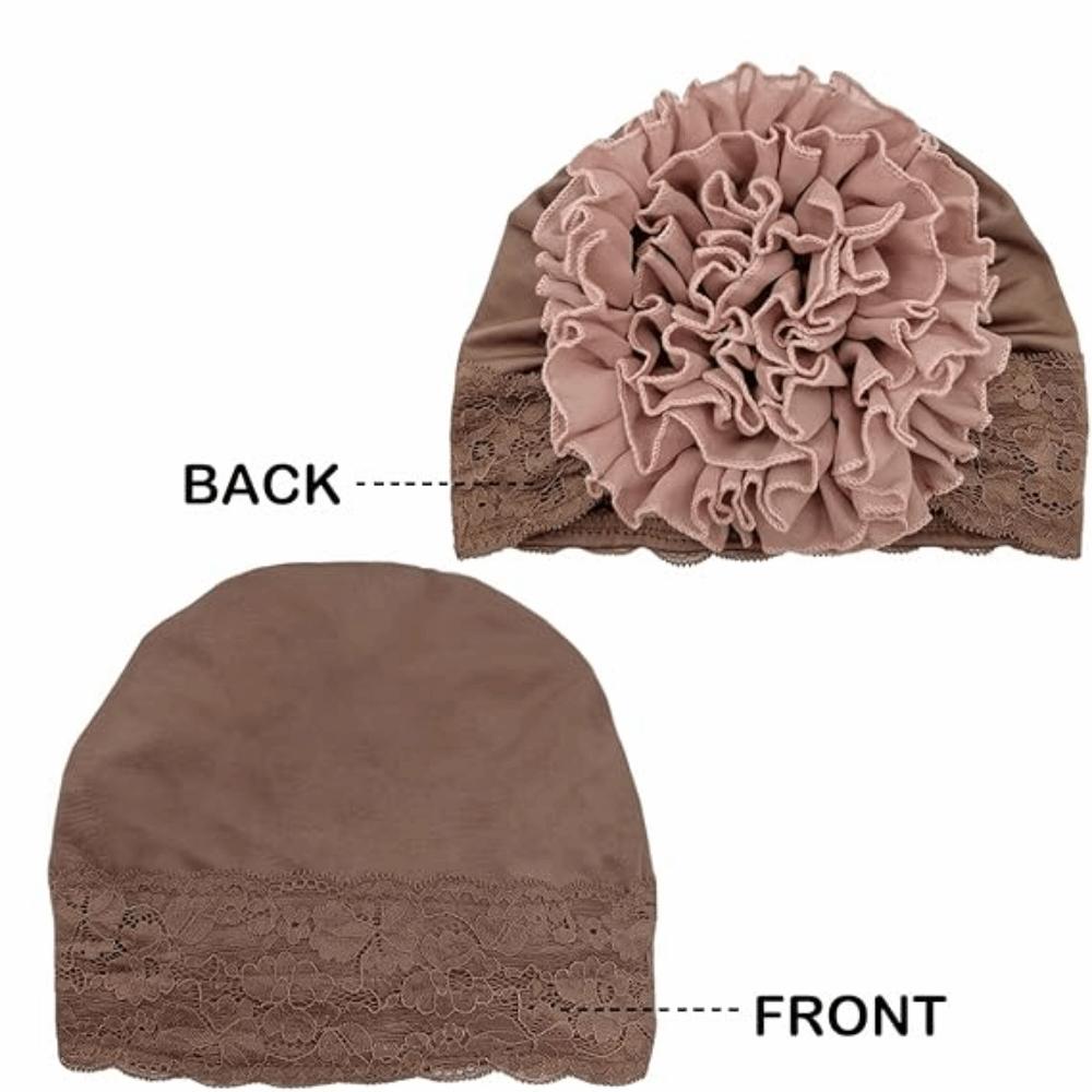 Soft Turban Hat Solid Color Pullover Hat Elegant Women's Hijabs  Women Headwear