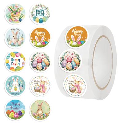 500 Bilder/Rolle Roll-Aufkleberband Osterhase Handbuch-Material Dekorativer Umschlag-Siegel-Aufkleber