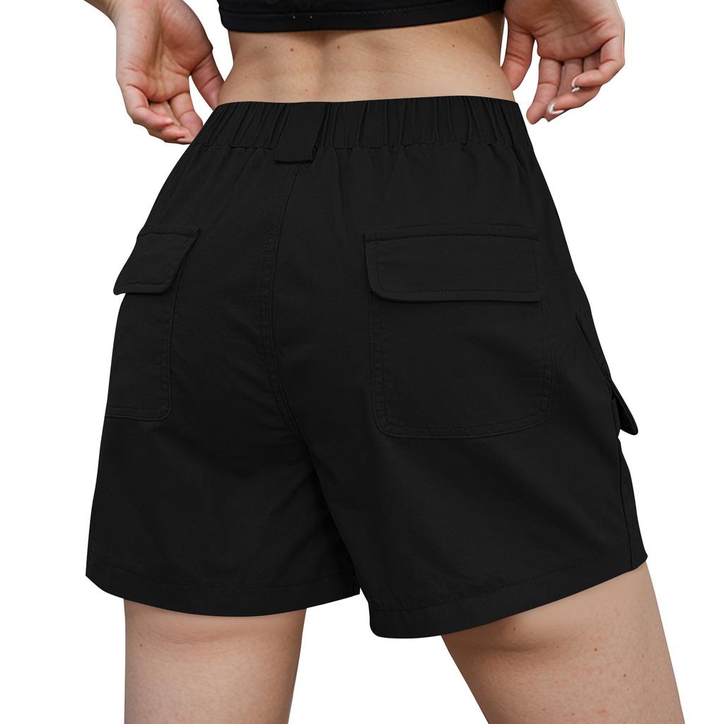 Bermuda Shorts For Women Cargo Shorts Elastic Waist Long Shorts For Summer Casual