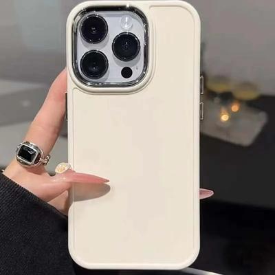Electroplate Lens Bumber Phone Case For iPhone 15 Pro Max 14 13 12 11 Pro Max X XR XS Max 7 8Plus Solid Color Silicon Back Cover