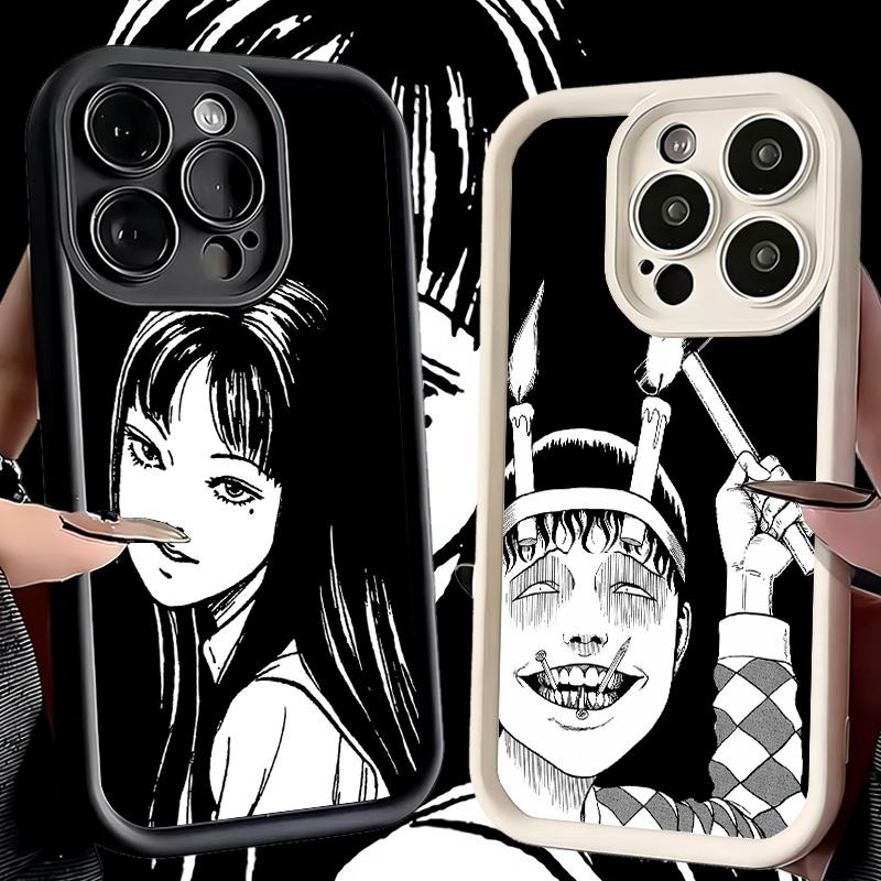 Phone Case for iPhone 17 Air 16E 15 16 Pro Max Japanese Horror Anime Cover 14 Plus 13 12 Mini Soft Shell Silicone Fundas