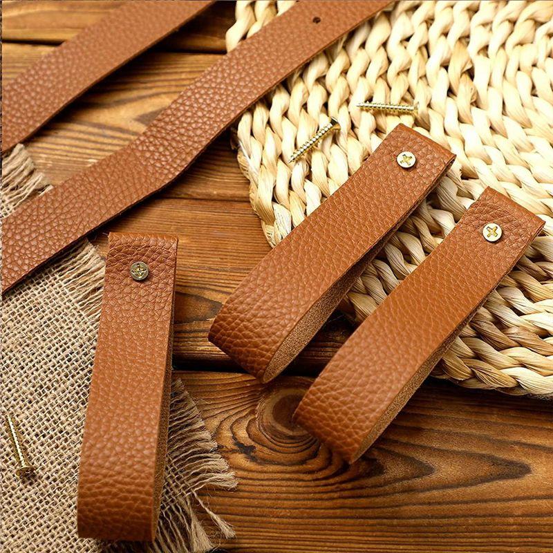 2025+ 16 Pcs Artificial Leather Wall Hooks Wall Hanging Strap Wall Mounted Loop for Hanging Leather Strap Hangers